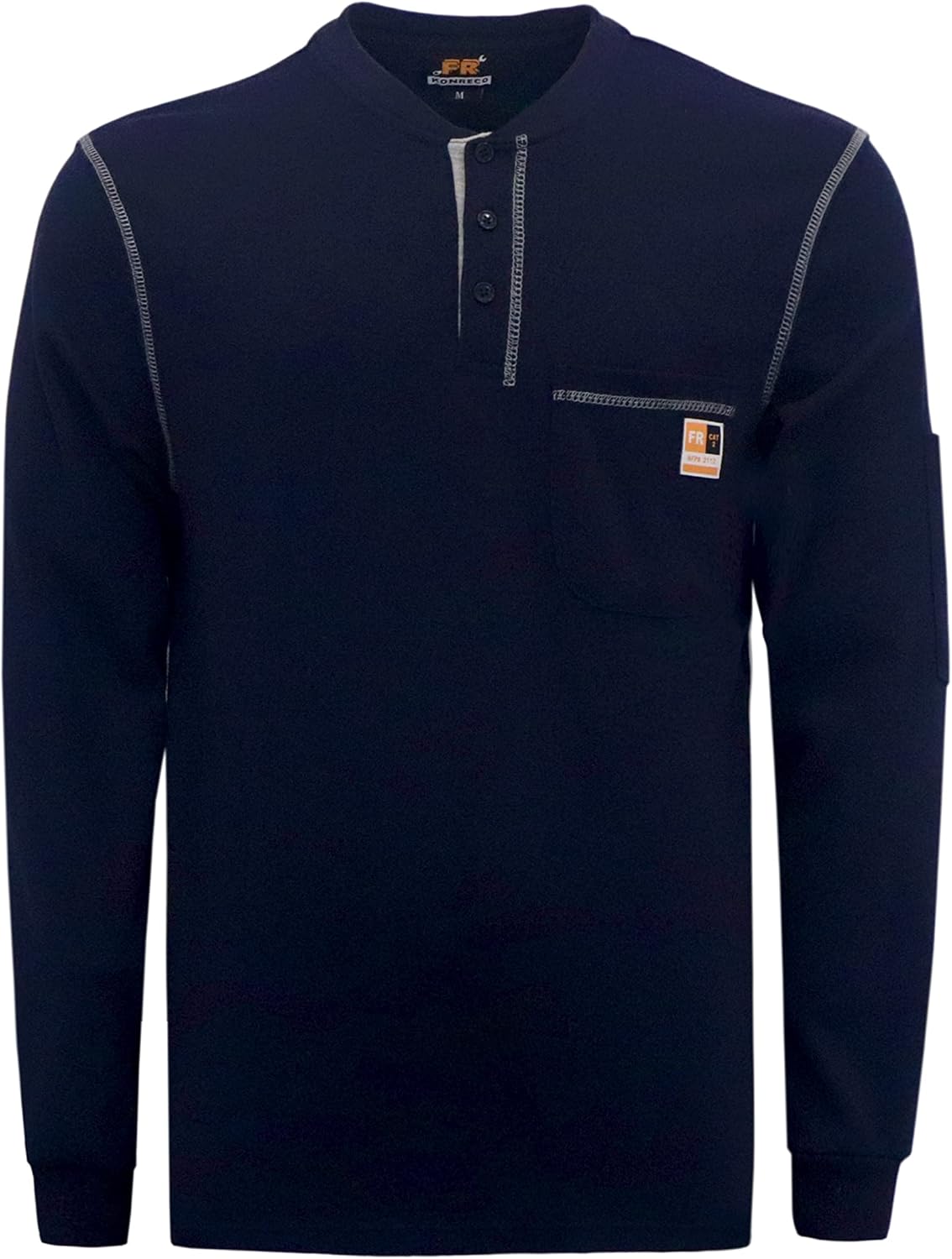 KONRECO FR Shirts for Men Long Sleeve Henley 7oz 100% Cotton FRC Clothing Weldin...