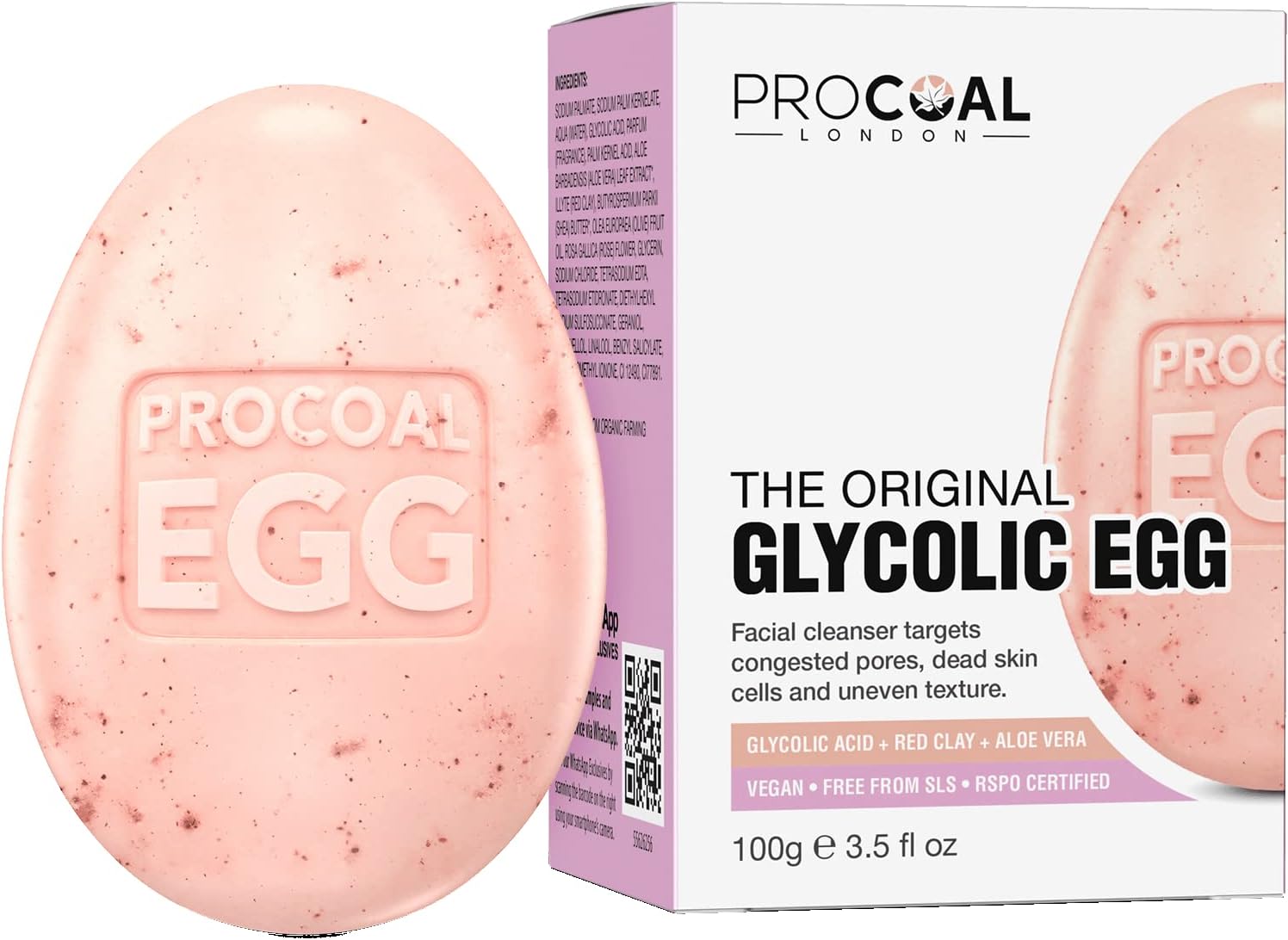Glycolic Egg Facial Cleansing Soap 100g by Procoal - Glycolic Acid Cleanser For...