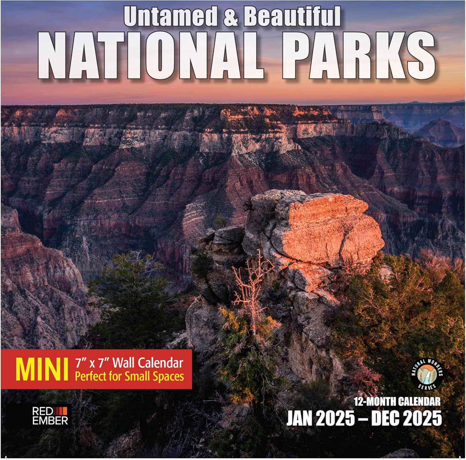RED EMBER Untamed & Beautiful National Parks Mini 2025 Wall Calendar 12 Month |...