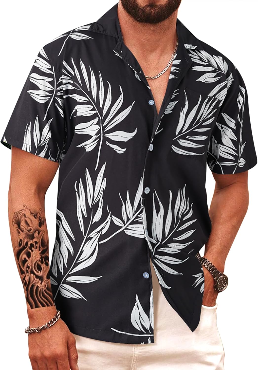 APTRO Men's Hawaiian Shirt Short Sleeved Shirt Summer Floral Beach Aloha Funky P...
