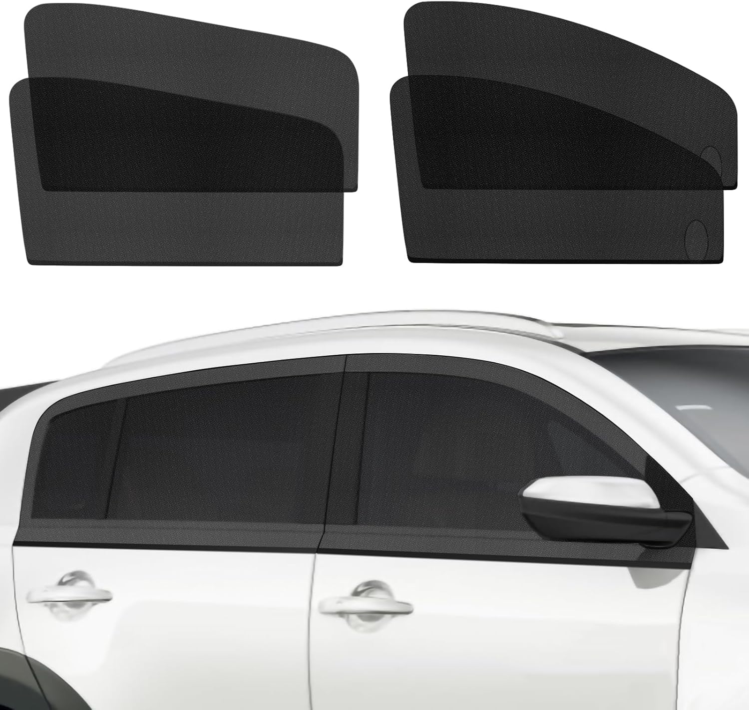 DIZA100 4Pack Car Front+Rear Window Sun Shade, Sun Shade Blocking Mosquito Net,...