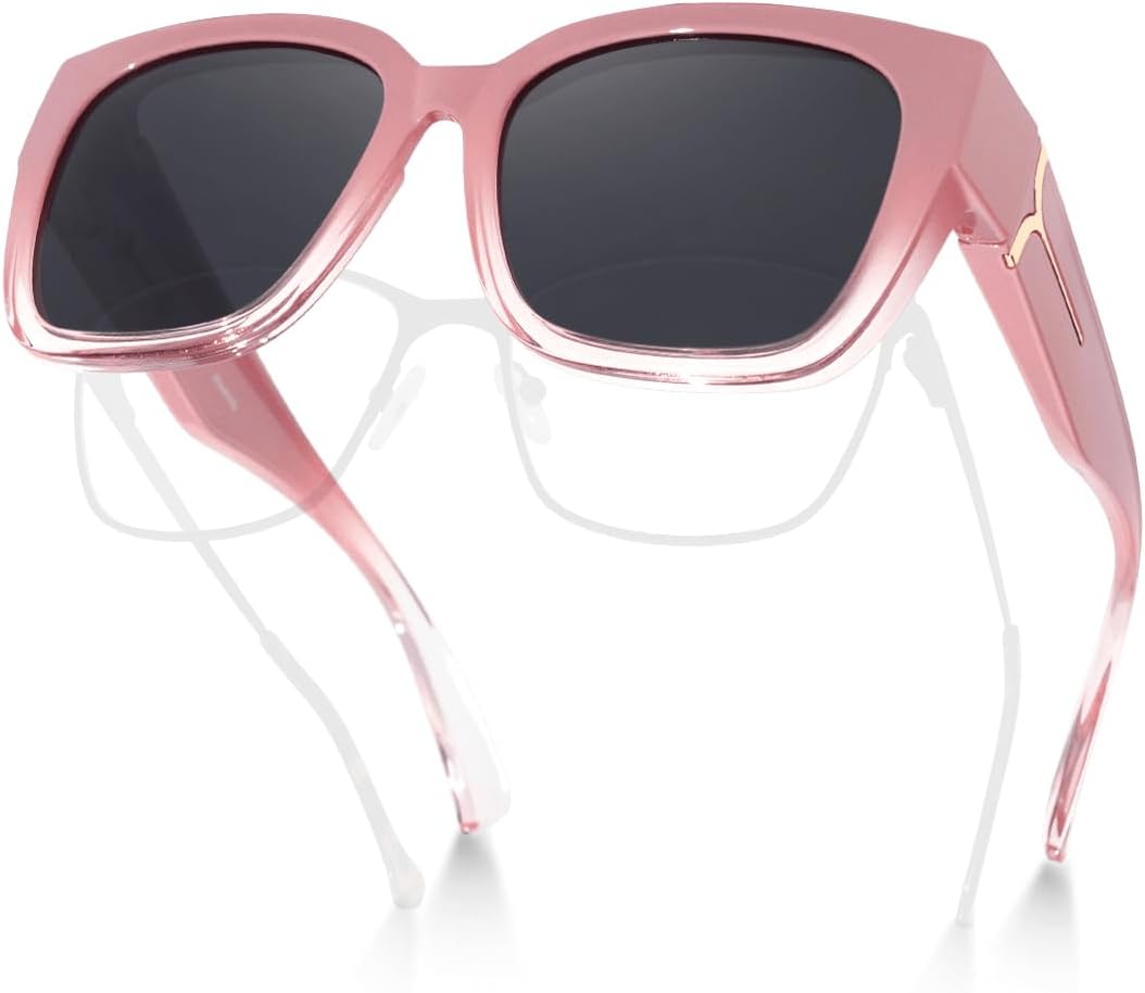 Meeloog Polarized Fit Over Glasses Sunglasses for Women UV Protection, Trendy Sq...
