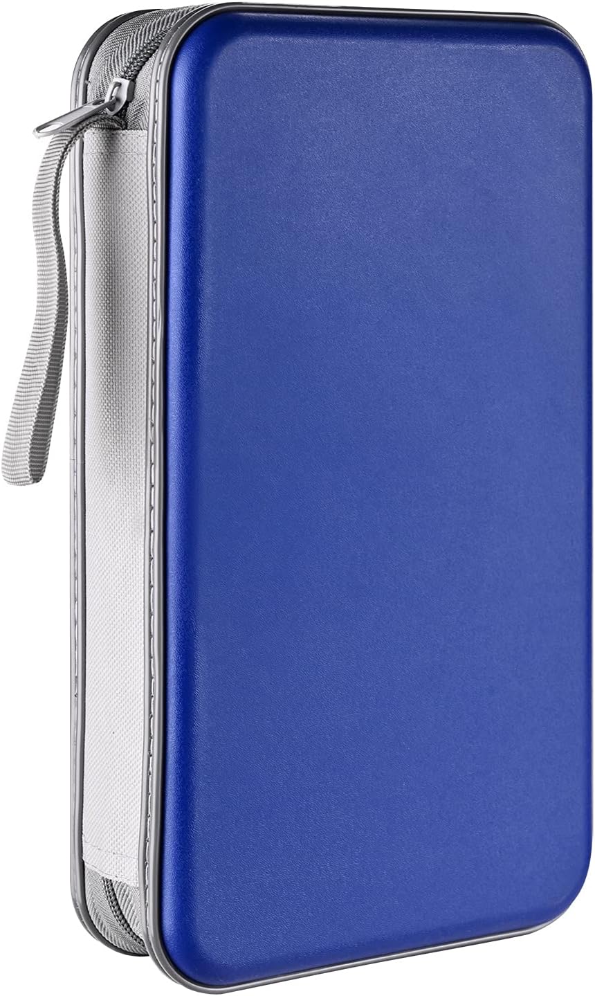LIOVODE DVD Case, 96 Capacity CD Case Holder Storage Organizer Hard Plastic Prot...
