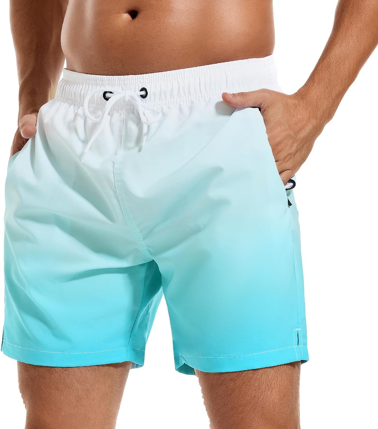 SILKWORLD Men's Swim Trunks Quick Dry Beach Shorts with Pockets X-Large Mq18_zip...