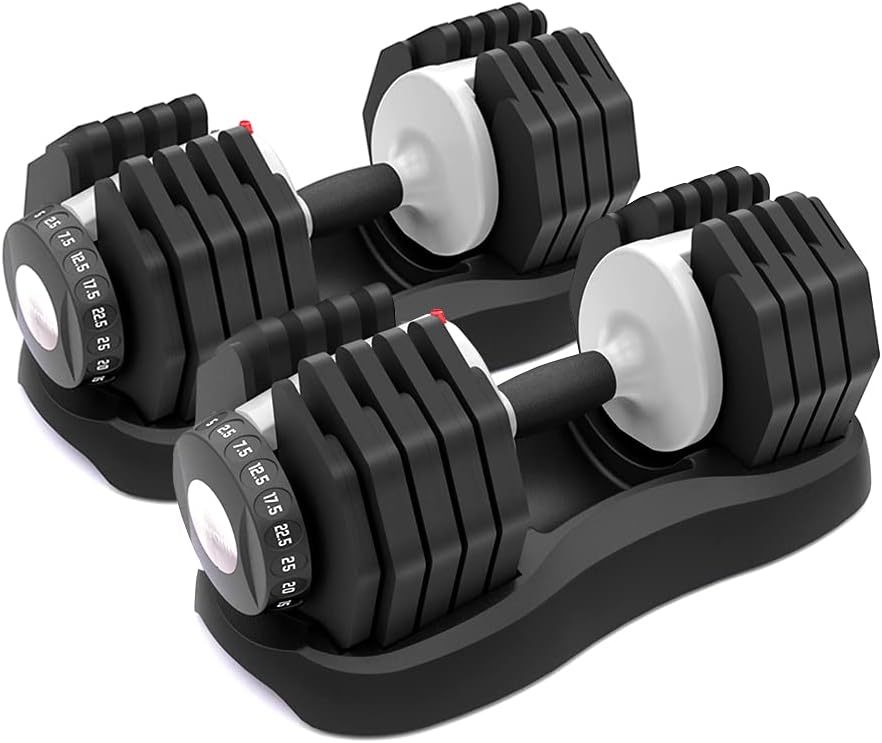 ATIVAFIT 12.5KG/20KG/25KG Adjustable Dumbbells Set with Anti-slip Handle 10 In 1...