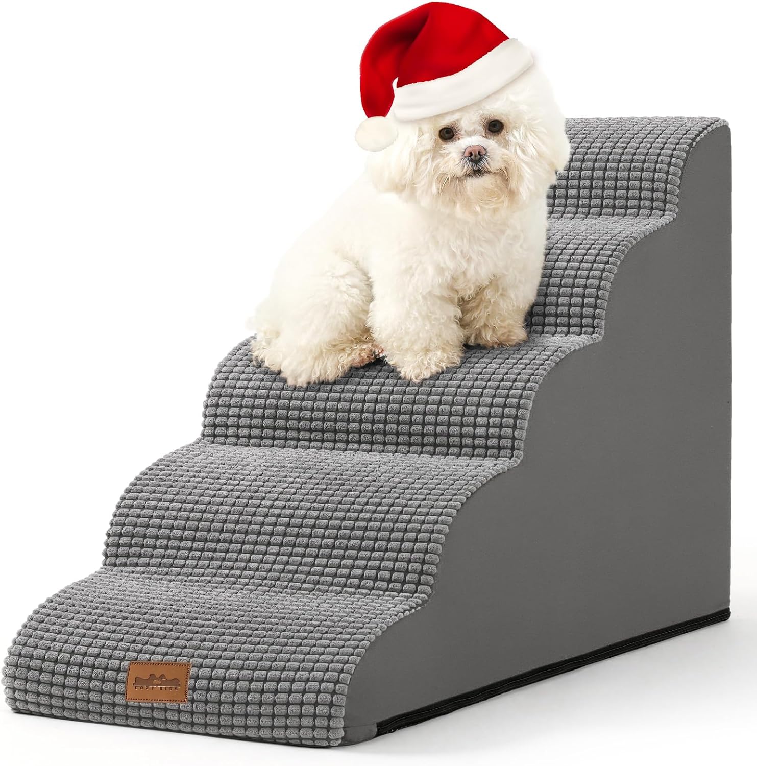 Dog Stairs for High Bed 22.6" H, Small Pet Steps with Leakproof Cover, High Dens...