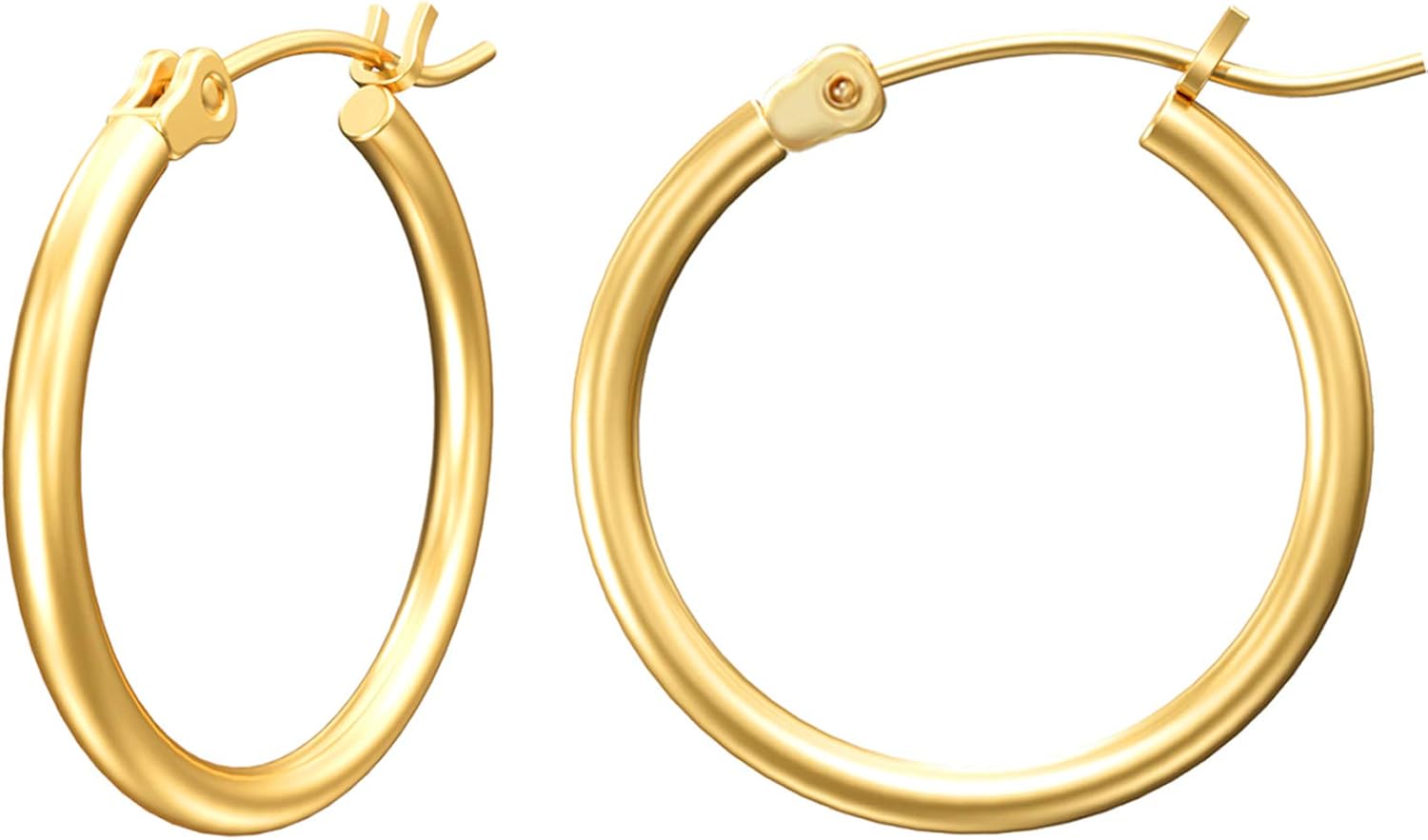 Gacimy Gold Hoop Earrings for Women 14K Real Gold Plated Hoops with 925 Sterling...
