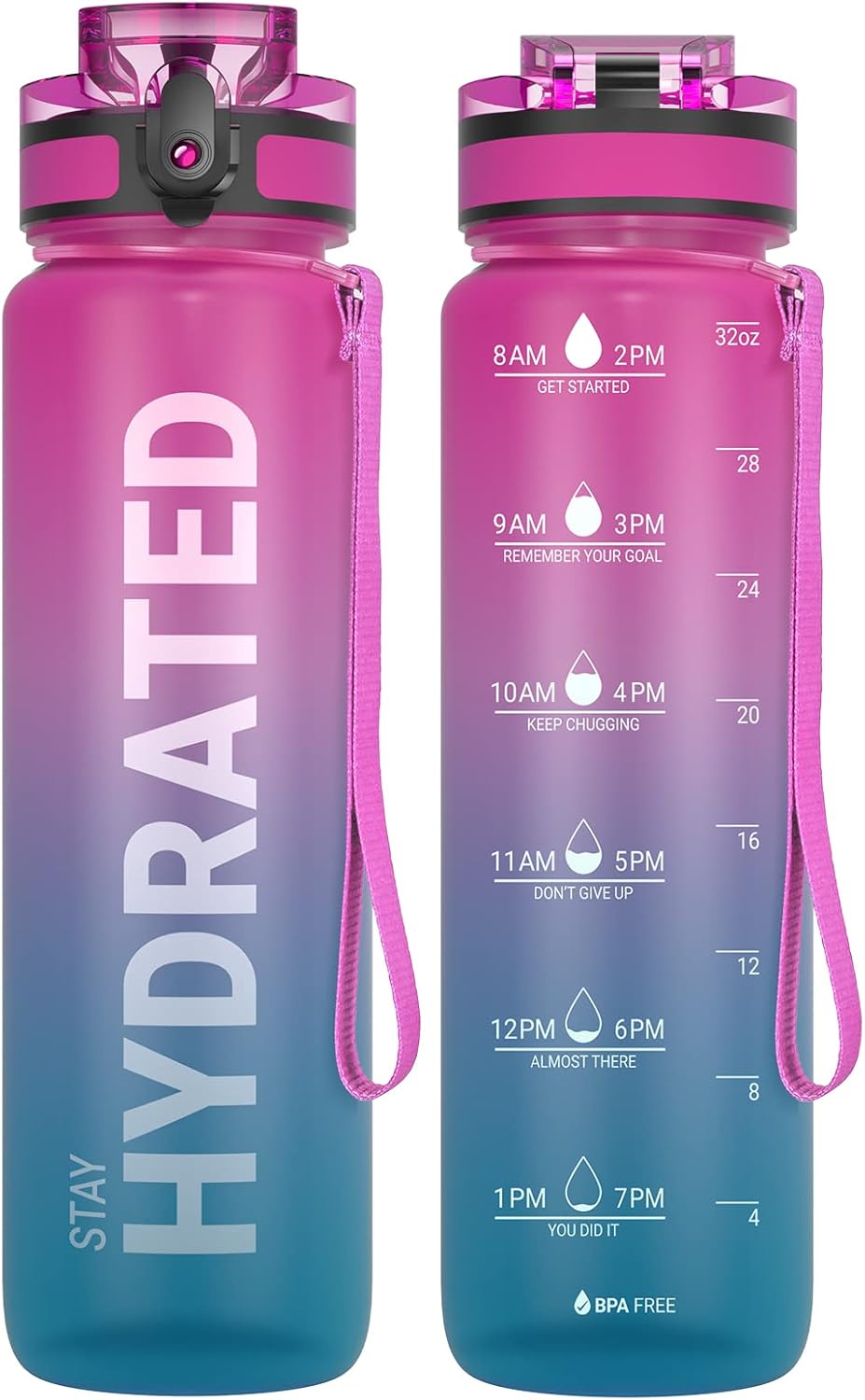Sahara Sailor Water Bottle 32oz, Durable and Leakproof Water Bottles Motivationa...
