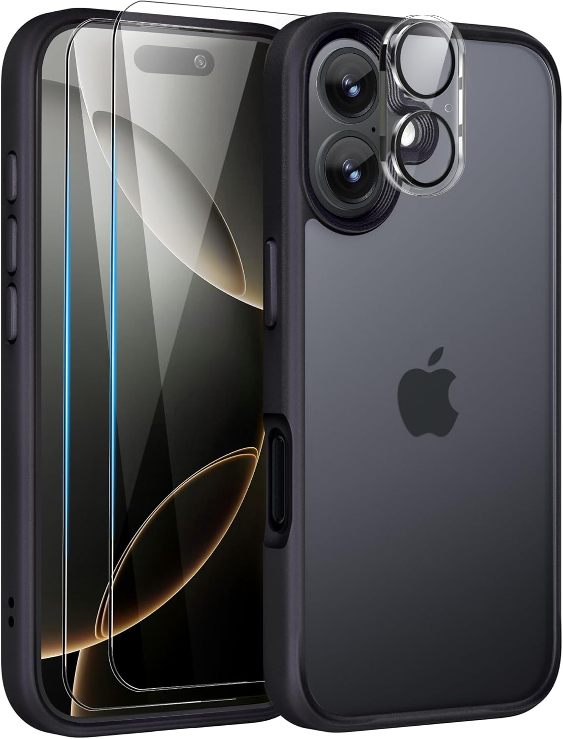 Mootobo for iPhone 16 Plus Case, 4 in 1 Phone Case with 2*Screen Protector + 1*L...