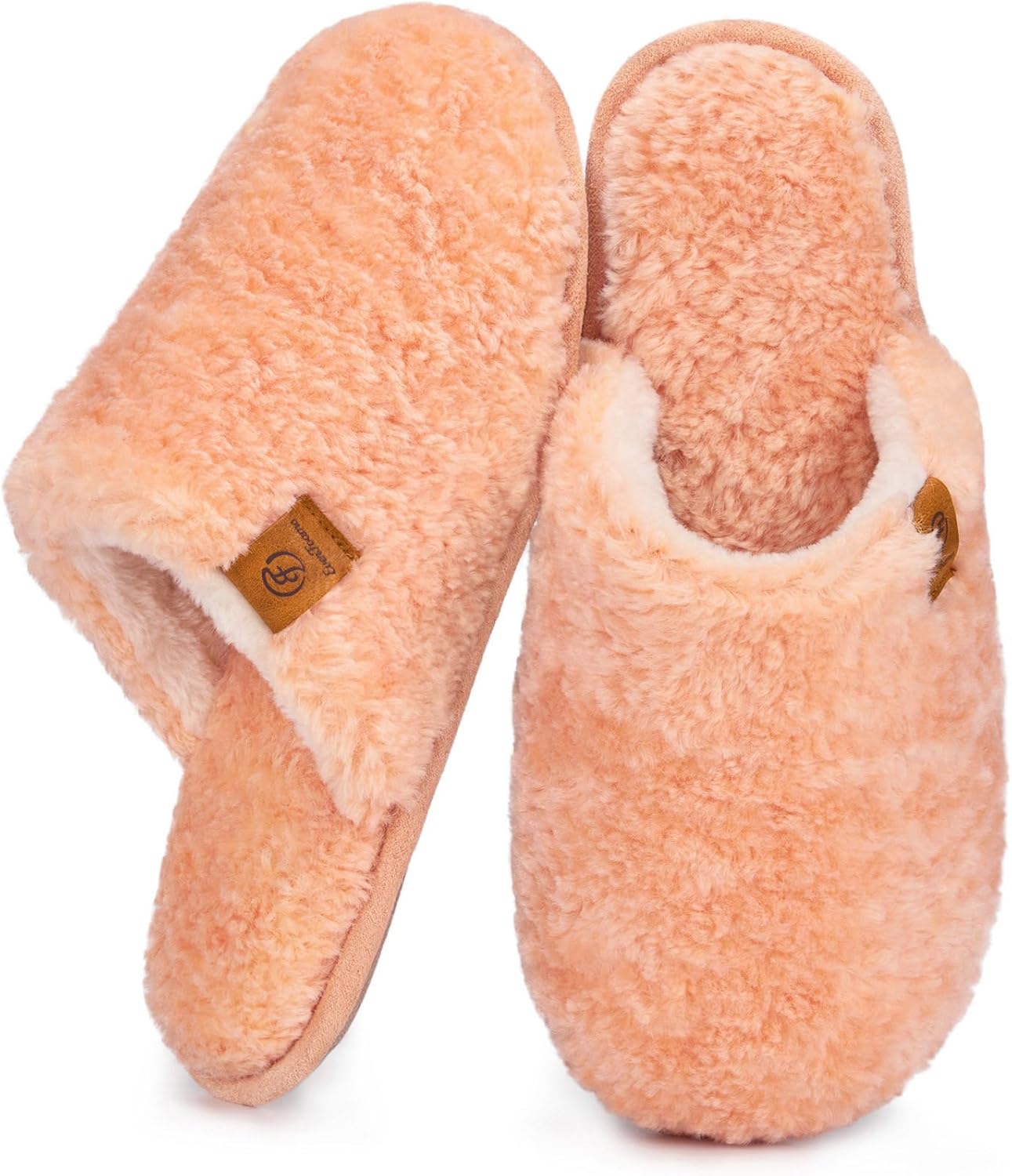 EverFoams Women's Fuzzy Slip-on Slippers Warm Cozy Soft Lightweight Memory Foam...
