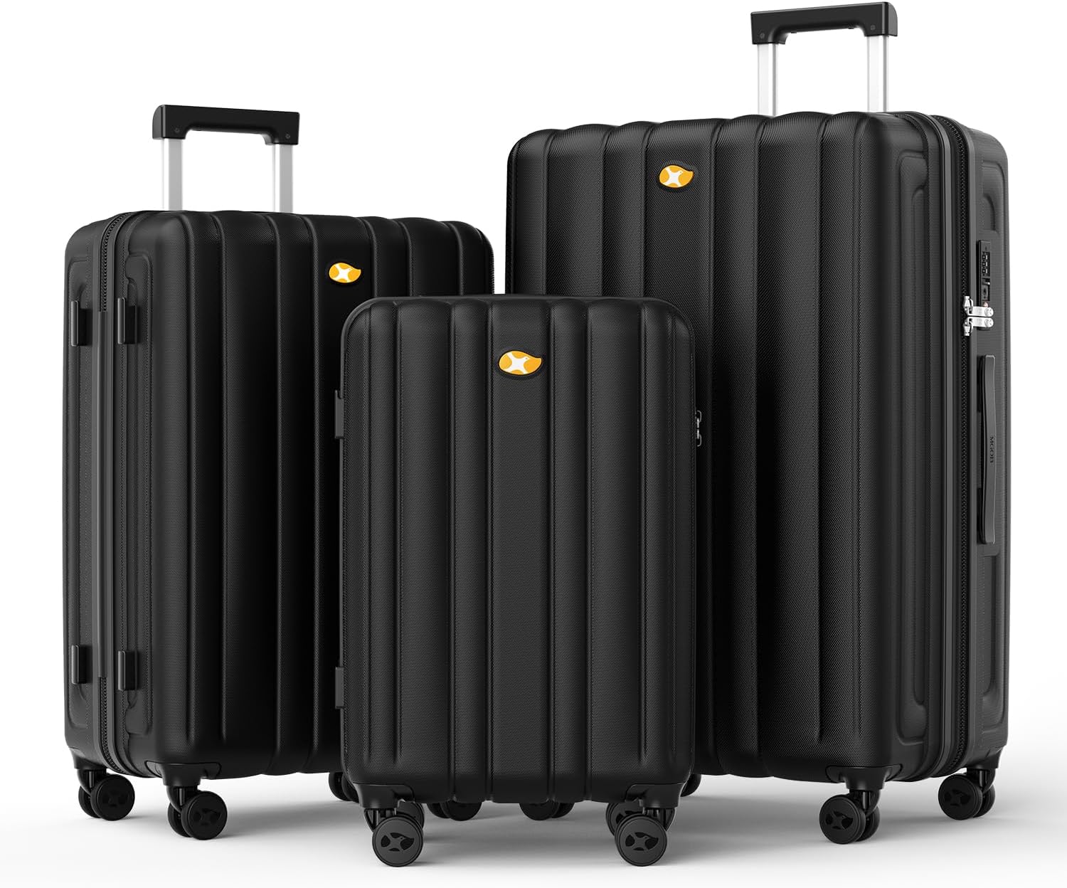 3 Piece Luggage Sets, Hardshell Suitcase Sets with Spinner Wheels, Lightweight P...