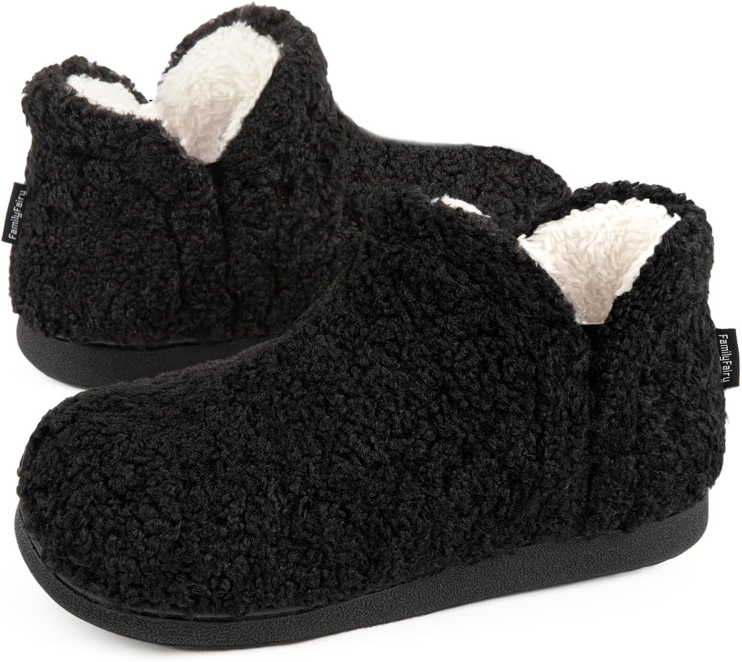 FamilyFairy Women's Memory Foam Bootie Slippers Warm Shearling Boots Slippers So...