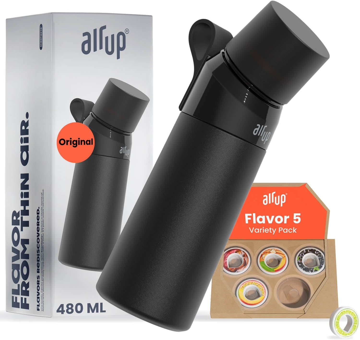 AIR UP® Steel bottle made of stainless steel Original Starter Set incl. pods in...