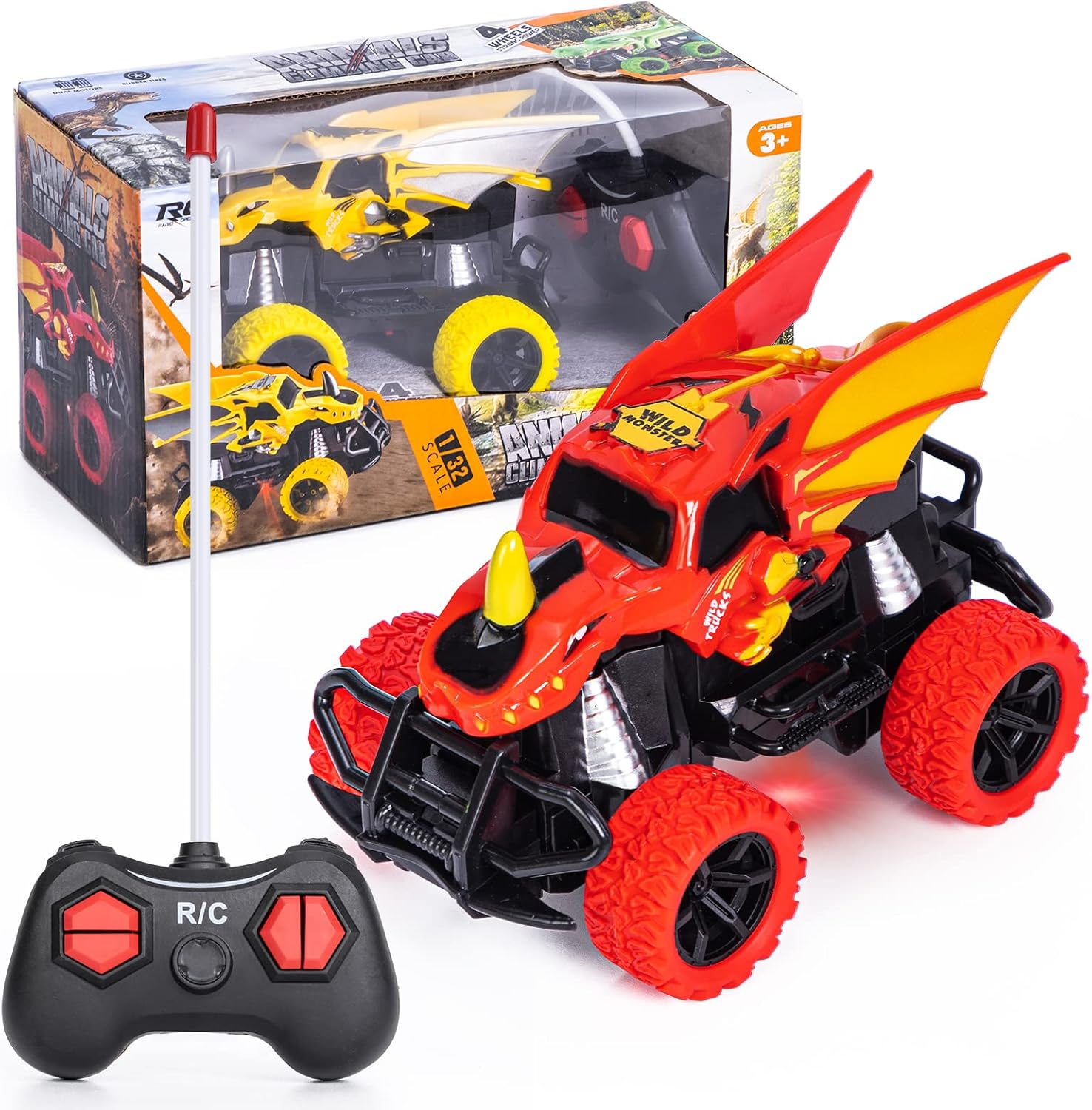 Vubkkty Toys for 3 Year Old Boys, RC Car Toys for 3 4 5 6 Year Old Kids, Dinosau...