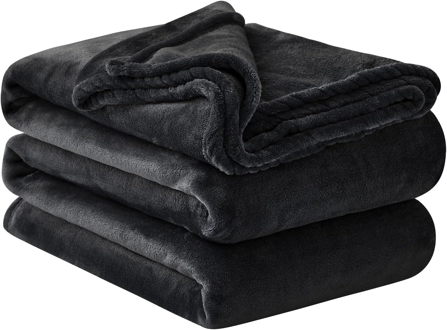 Aisbo Fleece Throw Blanket Black - Versatile Soft Warm King Size Blanket Fluffy...