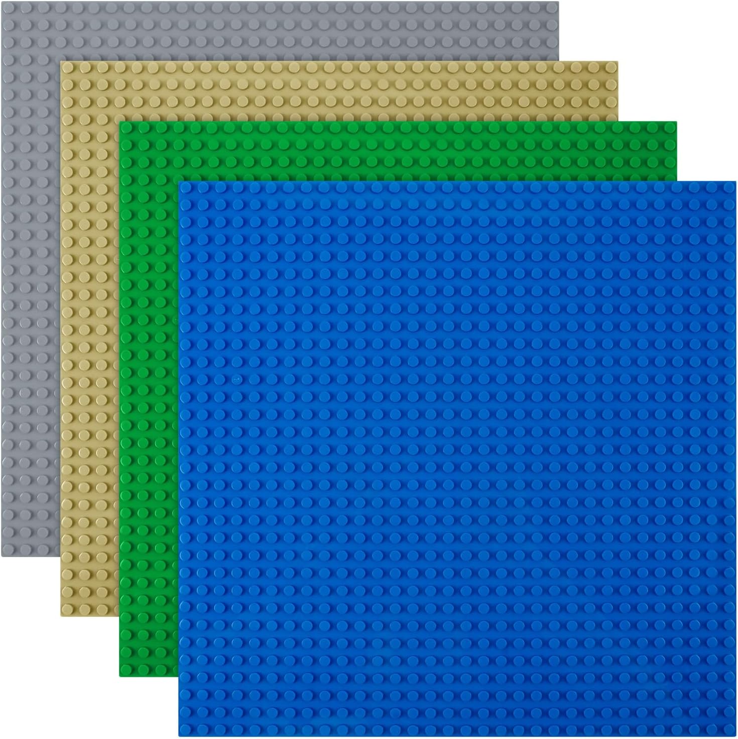 HOTUT Classic Baseplates, 4 Pack Square 32x32 Stud Building Base, 10"×10" Large...