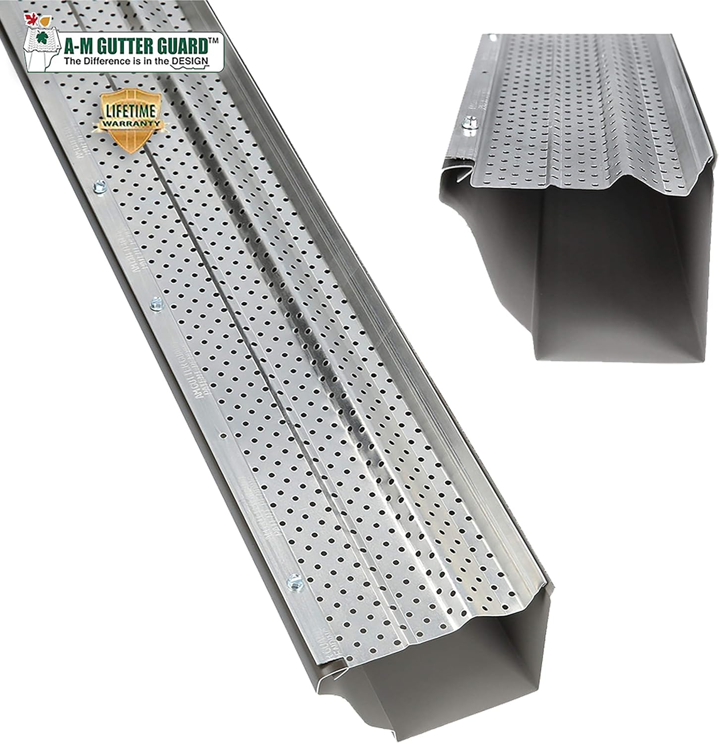 A-M Gutter Guard - 6" (200 Feet, Mill Finish) Heavy-Duty Aluminum Gutter Guard -...