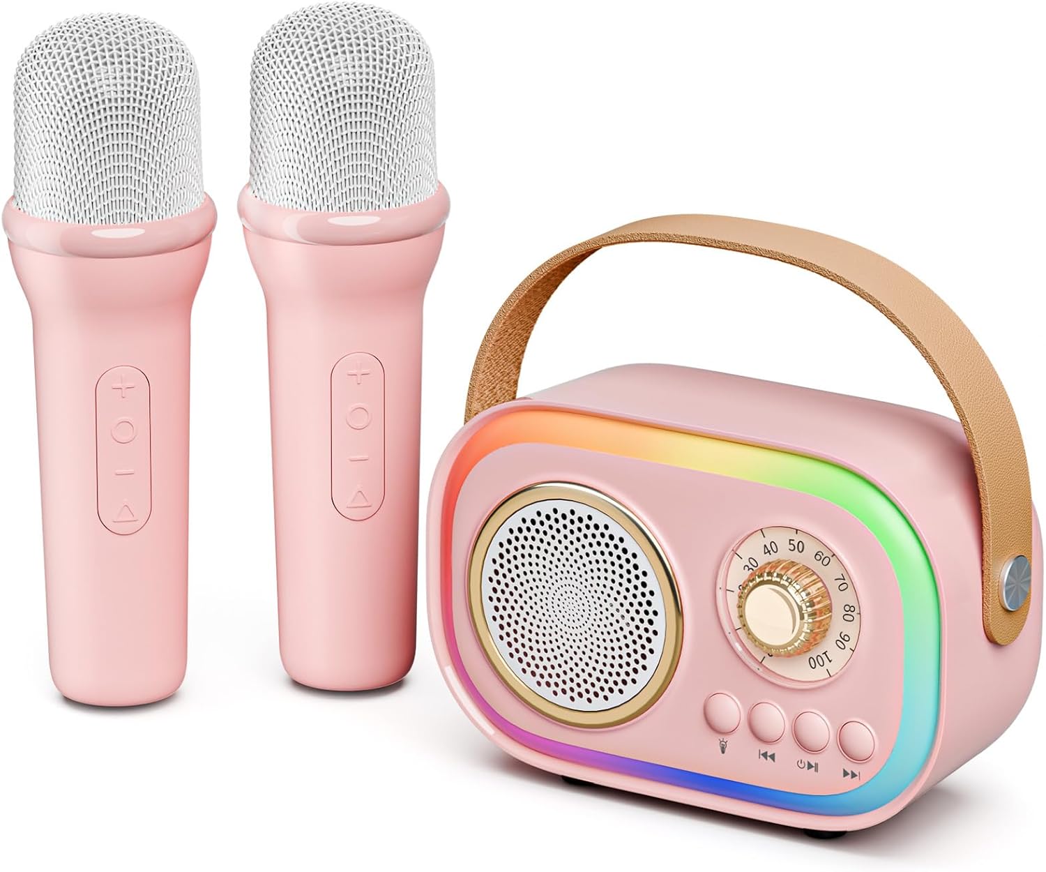 UPGRADE Karaoke Machine for Kids Adults, Portable karaoke machine with 2 microph...