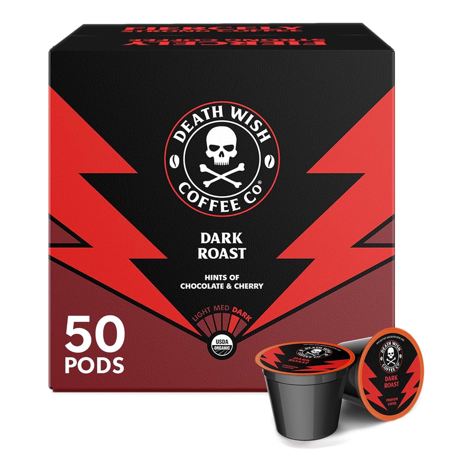 Death Wish Coffee - Dark Roast Single Serve Pods - (50 Count) Dark Roast 50 Coun...