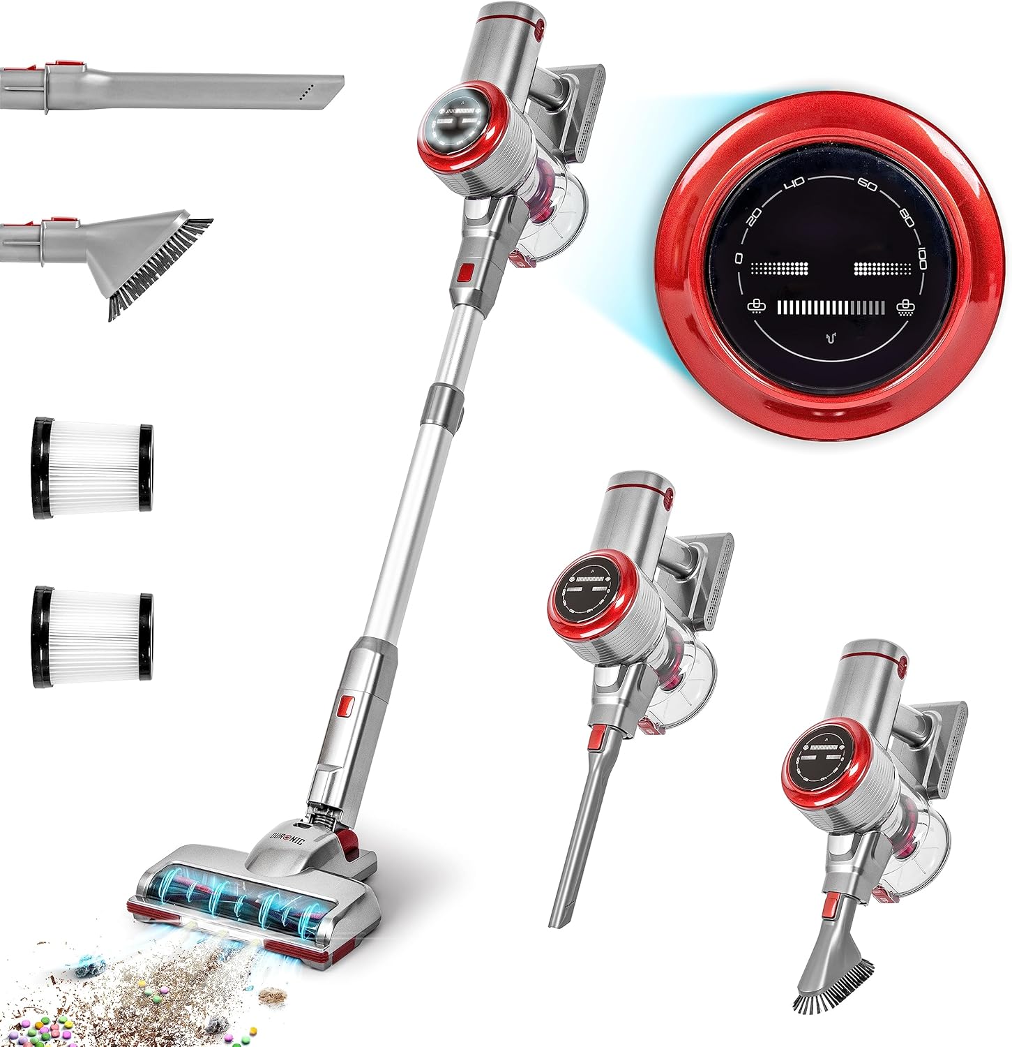 Duronic Cordless Vacuum Cleaner VC24 Rechargeable Upright Handheld Stick Cleaner...