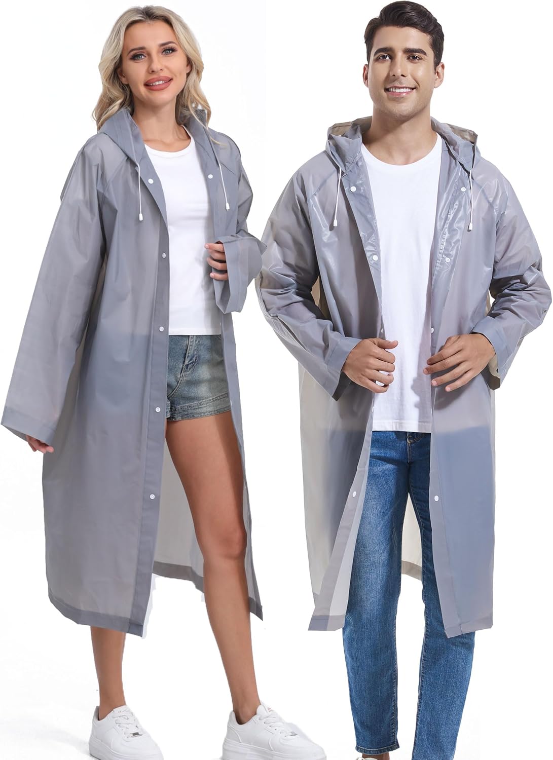 2PCS Rain Ponchos for Adults Reusable - Borogo Rain Coats for Adults Rain Jacket...