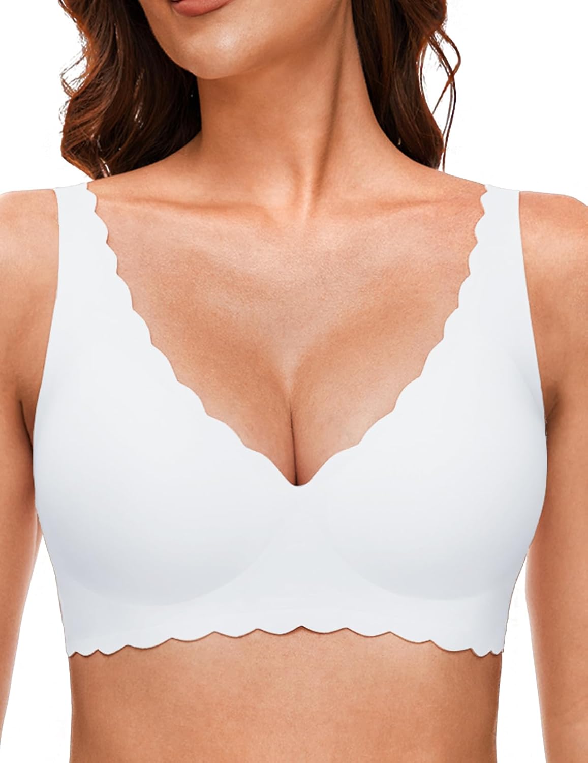 Deep V Petal Bras for Women No Underwire Soft Wireless Bras Comfort Seamless Bra...