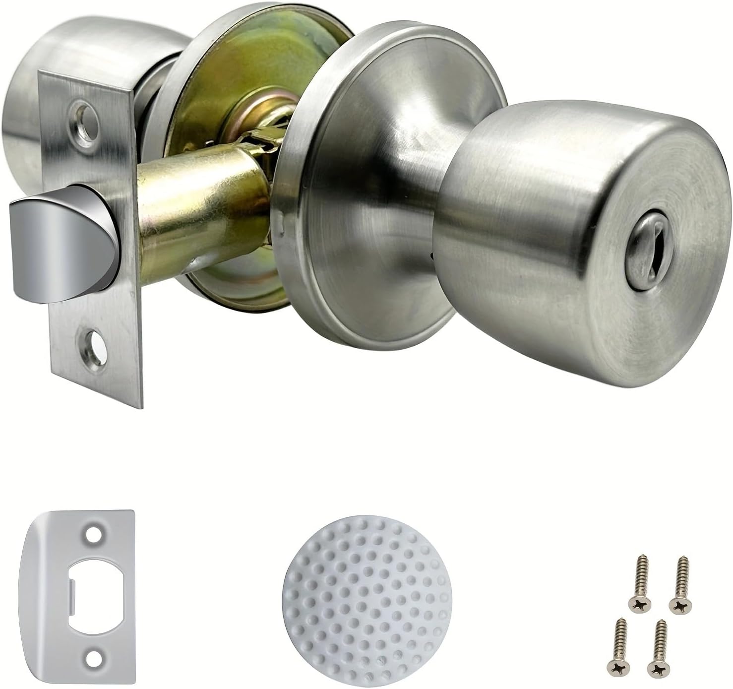 Passage Door Knob,Privacy Locking Bedroom with Lock Bathroom Standard Ball Matte...