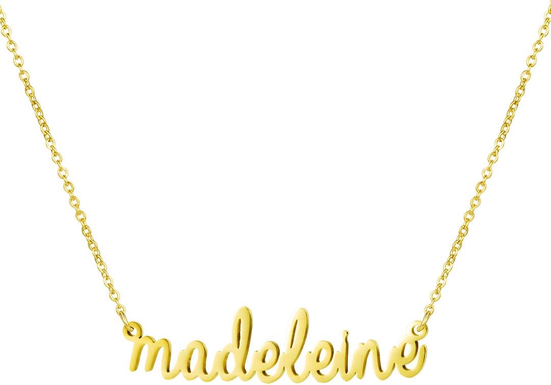 Awegift Personalized Name Necklace 18K Gold Plated New Mom Bridesmaid Gift Jewel...
