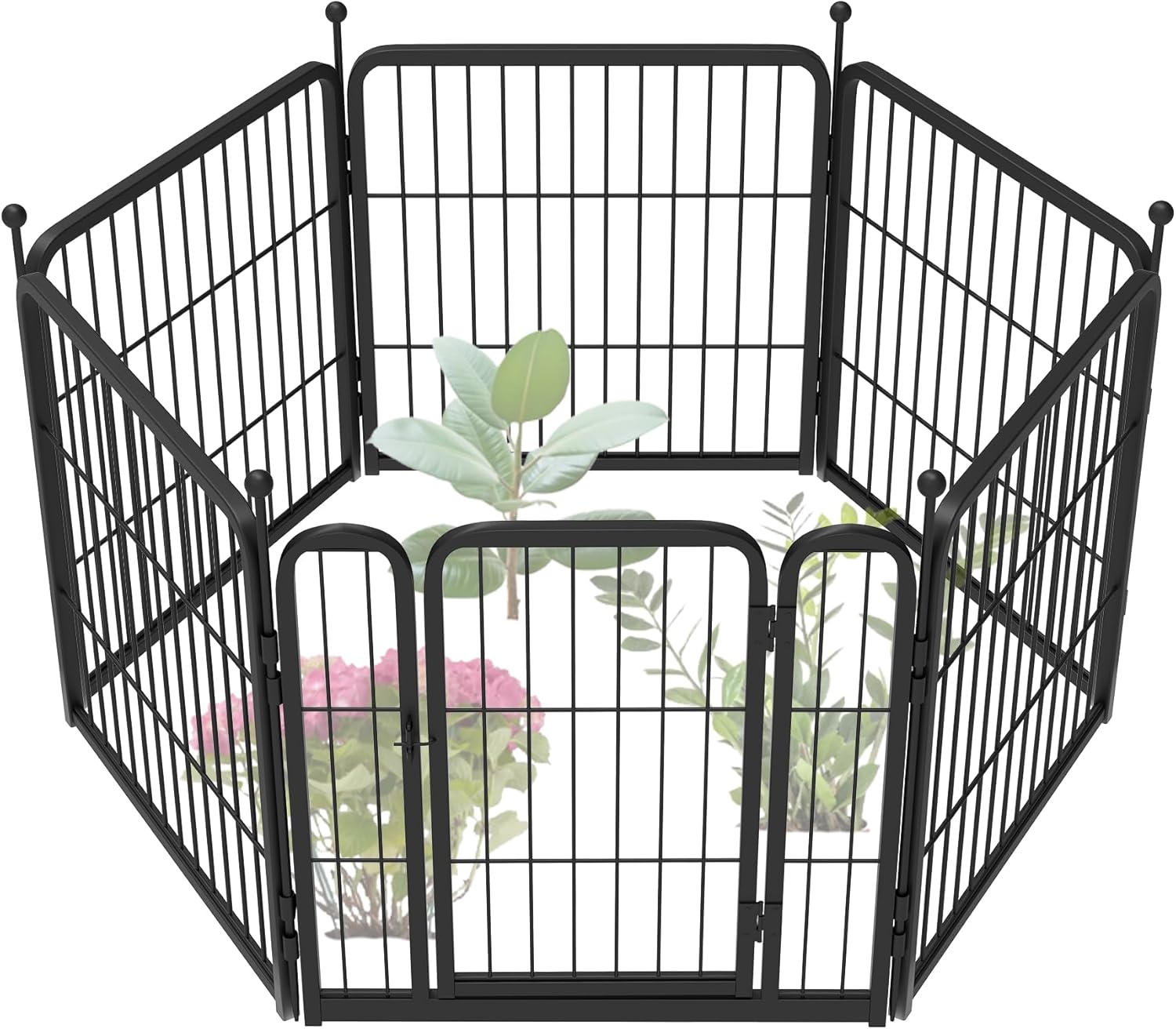 FXW Decorative Garden Fence Panels, Dog Fence for The Yard, Heavy Duty Metal, 24...