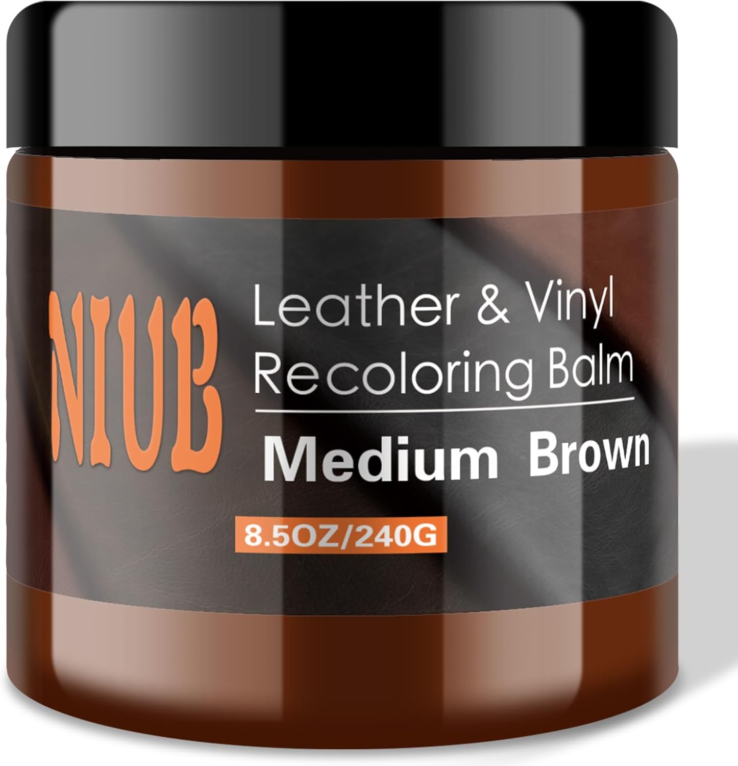NIUB Leather Recoloring Balm, 8.5Oz Medium Brown Leather Color Restorer, Leather...