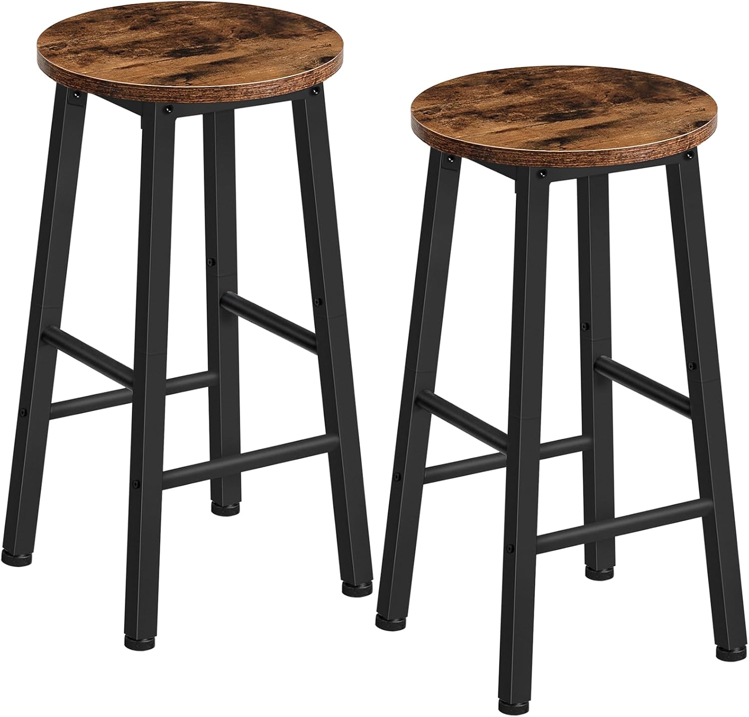 HOOBRO Bar Stools Set of 2, Counter Height Bar Stools, 24.8" Bar Stools for Kitc...