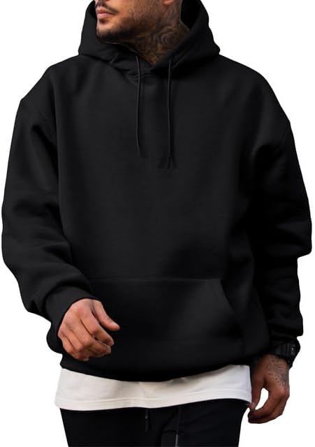 JMIERR Mens Casual Cotton Hooded Collar Drawstring Hoodies Pullover Sweatshirts...