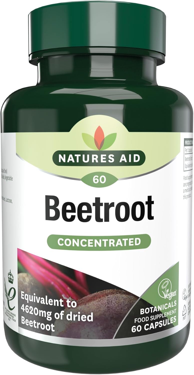 Natures Aid Beetroot Capsules, Equivalent to 4620 mg Dried Beetroot, Vegan, 60 C...