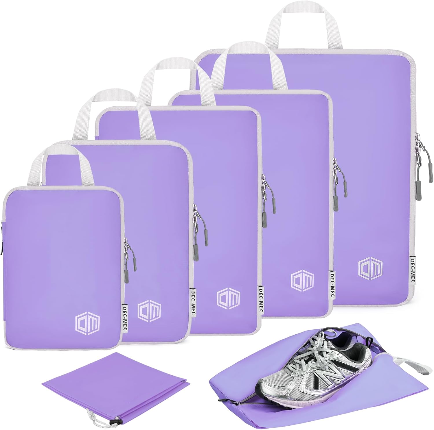 7Set Ultralight Nylon Compression Packing Cubes Expandable Packing Organizers fo...