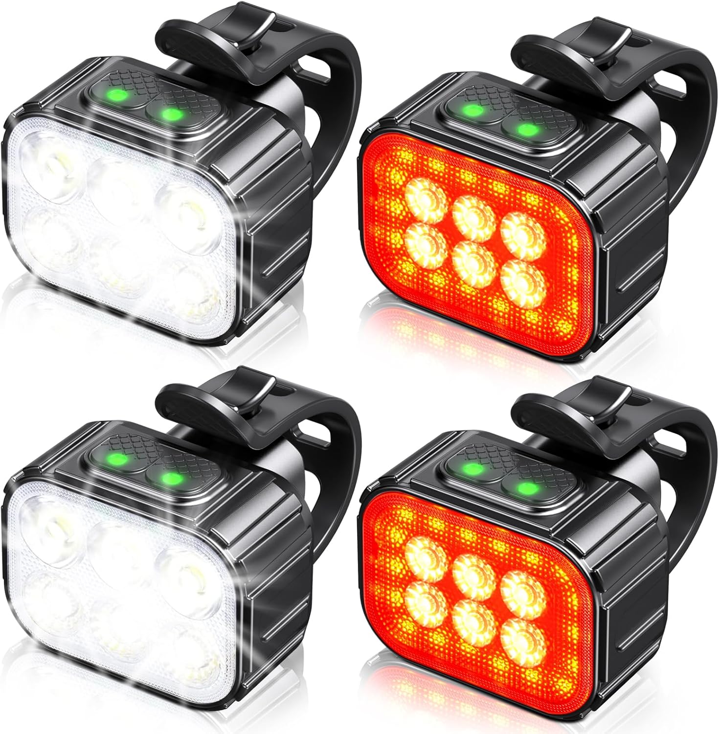 Bike Lights Set Super Bright, CIRYCASE USB Recharg...
