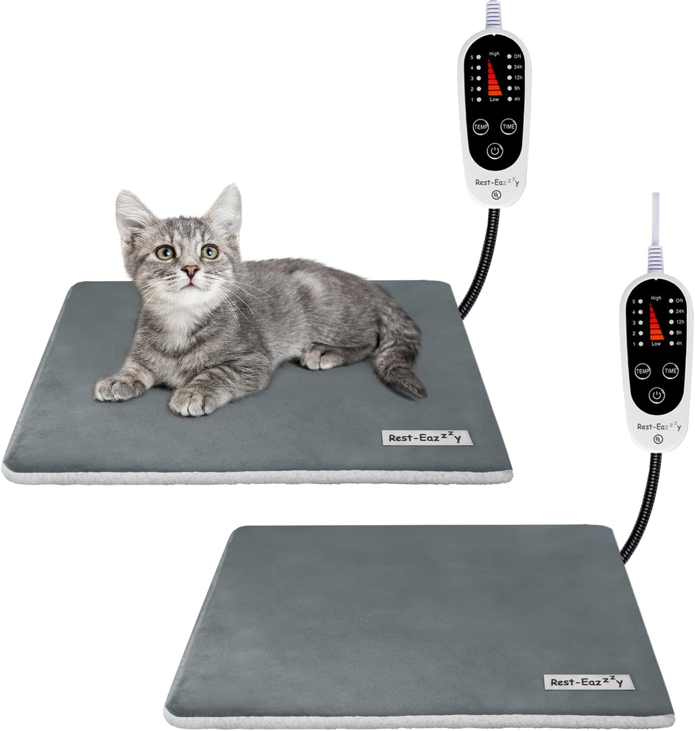 Rest-Eazzzy Cat Heating Pad, Cat Bed with Removable Cover Heated Cat Bed 5 Level...