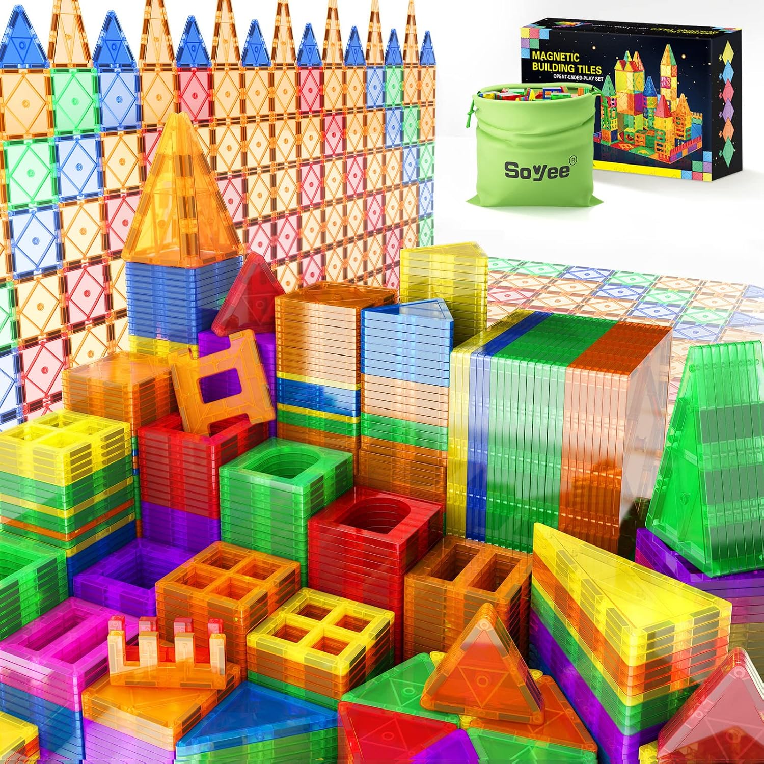 102PCS Magnetic Tiles Building Blocks Stem Toys for 3+ Year Old Boys and Girls M...