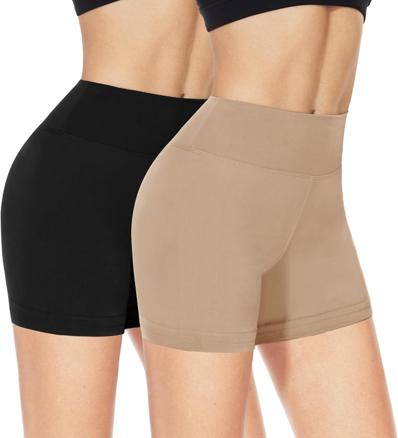NexiEpoch 2 Pack Workout Biker Shorts Womens - 3" /5"/8" Booty Volleyball High W...