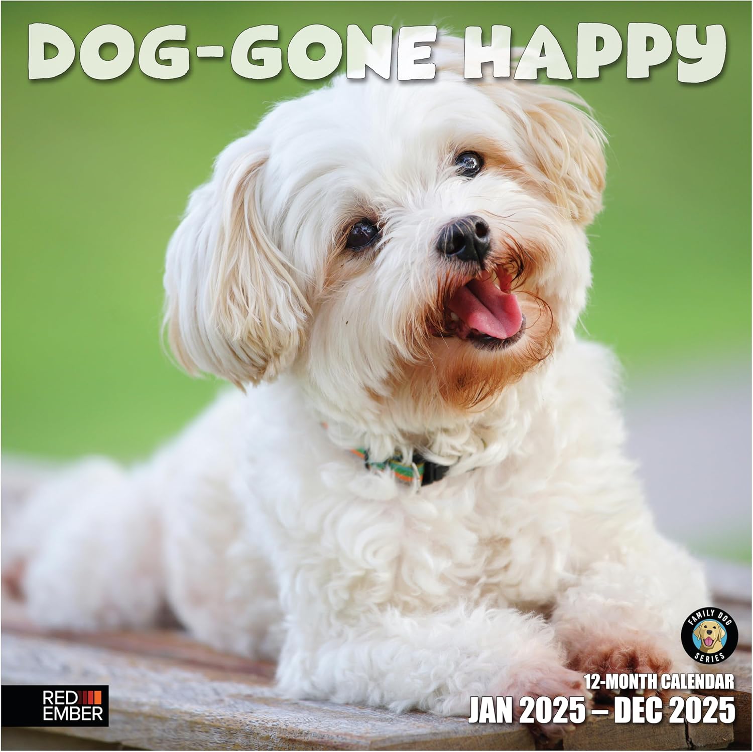 RED EMBER Dog-Gone Happy 2025 Wall Calendar 12 Month | 12" x 24" Open | Thick &...