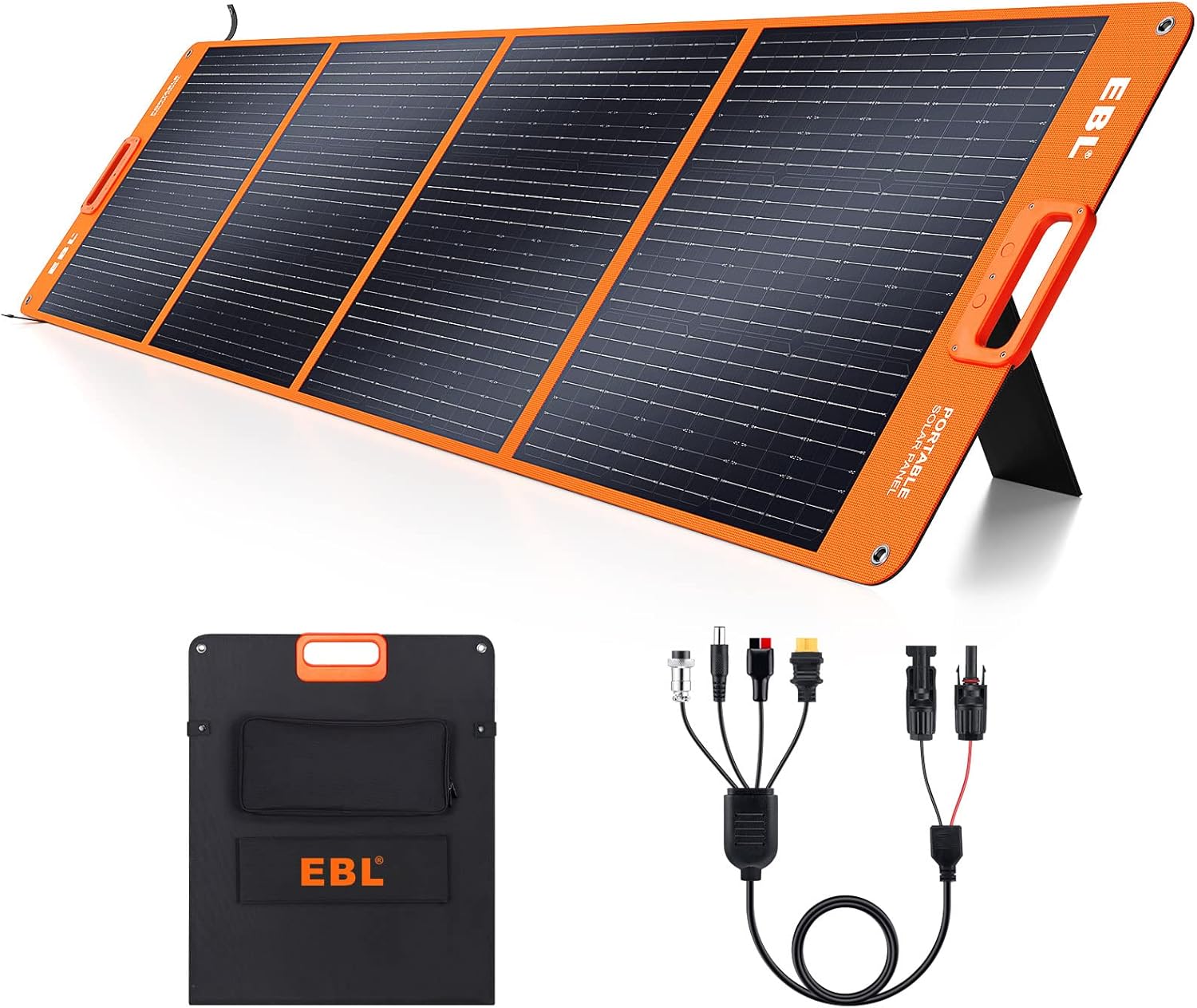 EBL 200W Portable Solar Panel for Power Station, Waterproof IP65 Foldable Solar...