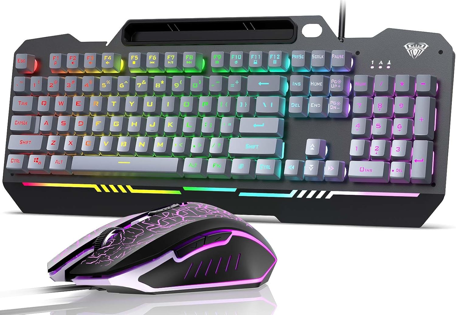 AULA Keyboard, T102 104 Keys Gaming Keyboard and Mouse Combo with RGB Backlit PC...