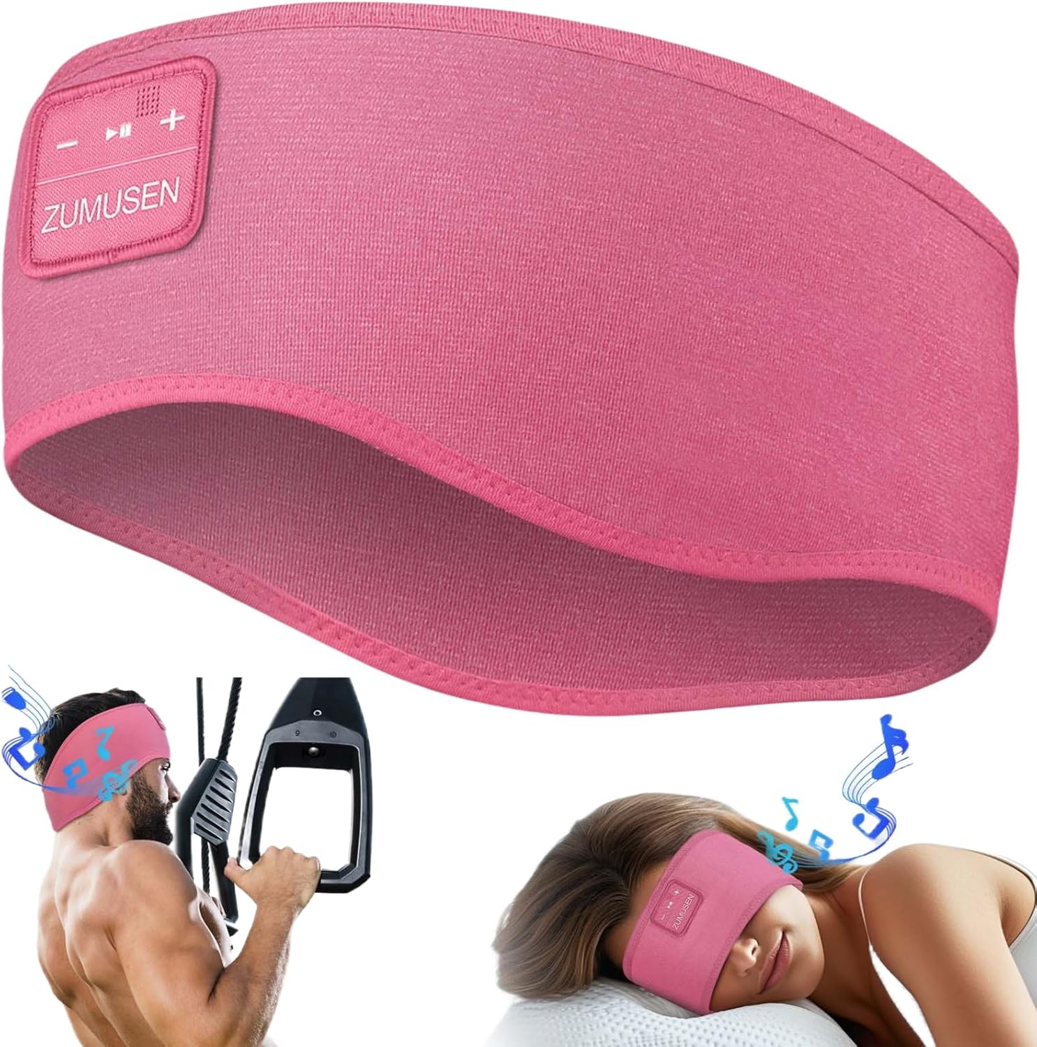 ZUMUSEN Sleep Headphones Headband Bluetooth 5.4, Wireless 16 Hours Playtime Spor...