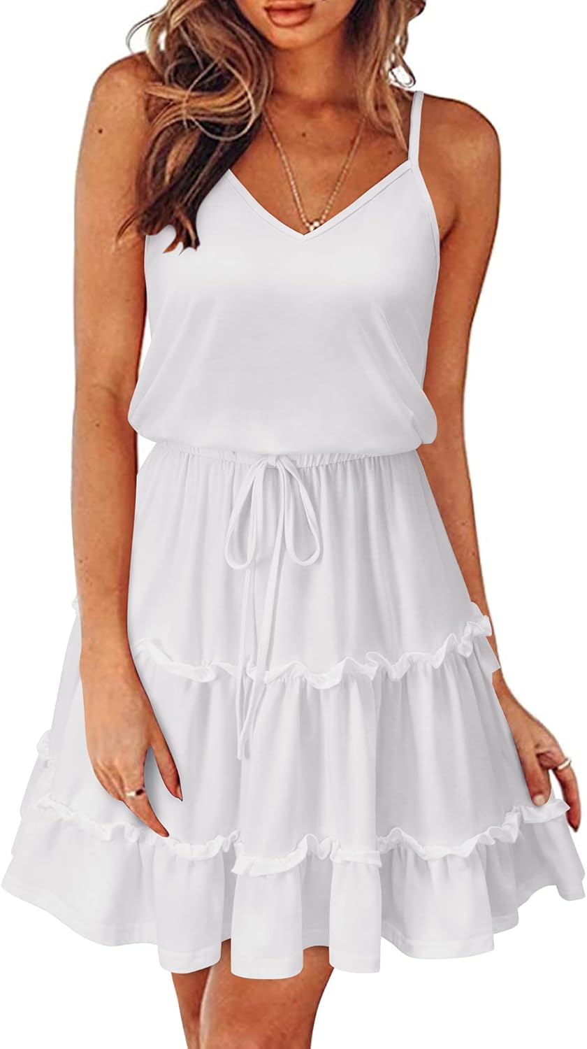 Newshows Women's 2024 Summer Dress Spaghetti Strap Casual Boho Beach Vacation Ou...