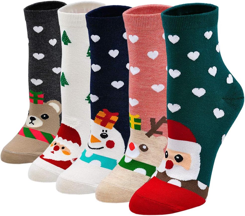 ZFSOCK Womens Cotton Animal Socks Novelty Cartoon Dog Cat Socks Ladies Cute Fast...