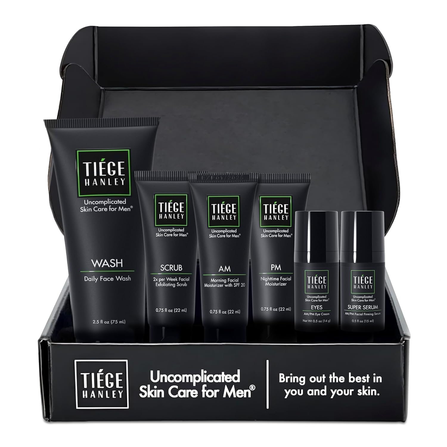 Tiege Hanley Mens Skin Care Set, Anti-Aging Skin Care Routine for Men (System Le...