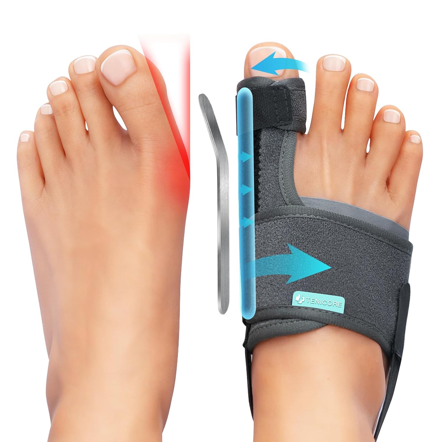TENICORE 1 Pair Bunion Corrector Toe Straightener - Adjustable Bunion Splint wit...