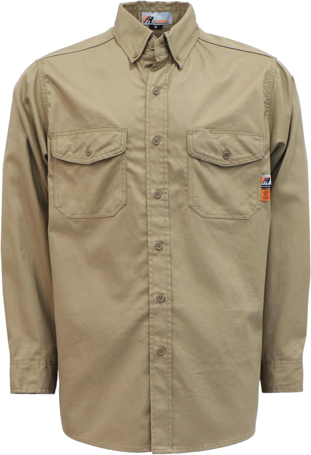 VATRENUS FR Shirts for Men 6.5oz Button Down Flame Resistant 100% Cotton Men's P...