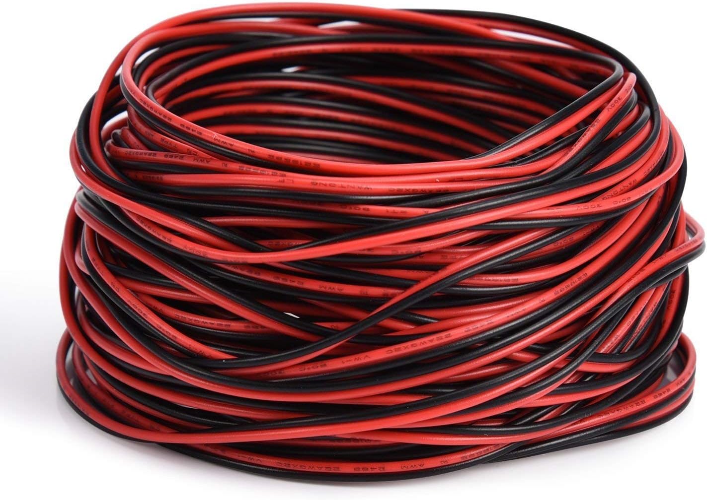 22 AWG 0.35mm² 20m 12V/24V Electrical Wire 2 Core...