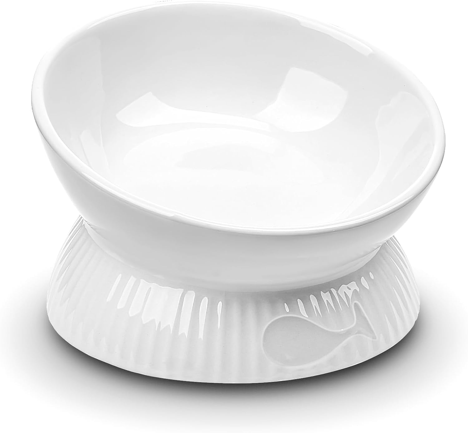 Elevated Cat Bowl, Ceramic Tilted Cat Food Bowl, Anti Vomiting, Stress Free on N...