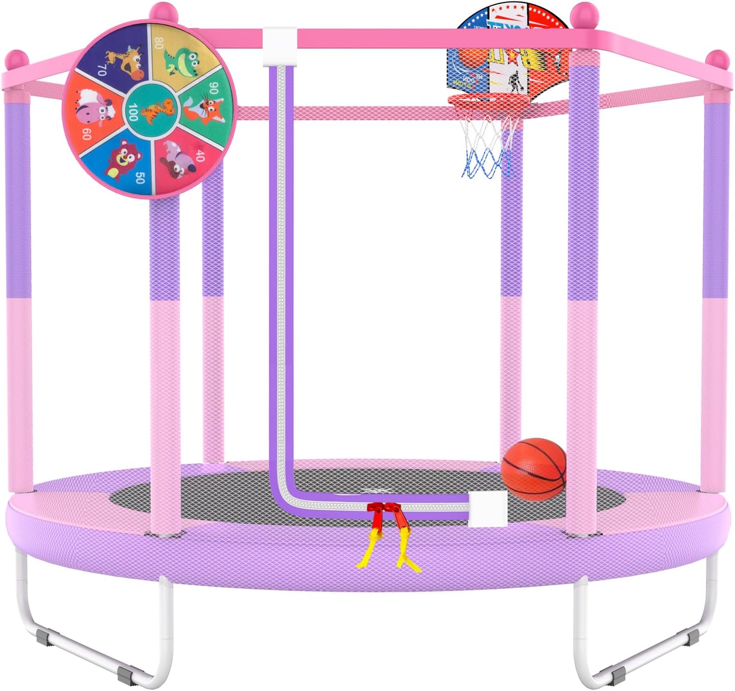 LANGXUN 60" Trampoline for Kids, 5ft Mini Toddler Indoor & Outdoor Trampoline wi...